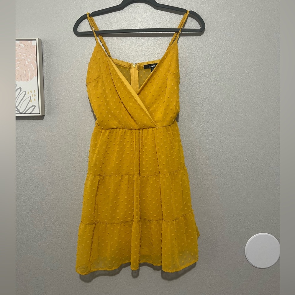 Trixxi Mustard Textured Dress